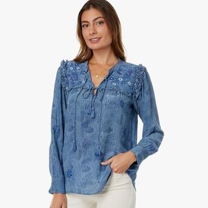 Johnny Was Jazmine Ruffle Yoke Blouse